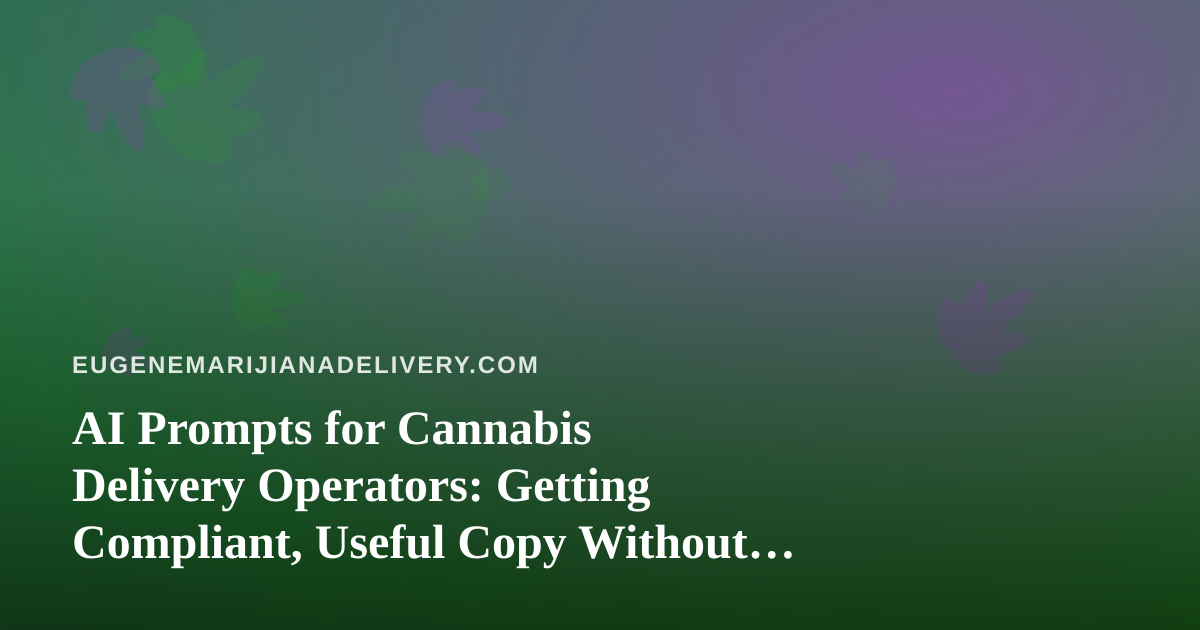 AI Prompts for Cannabis Delivery Operators: Getting Compliant, Useful Copy Without the Guesswork