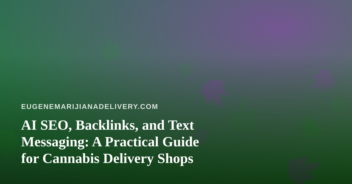 AI SEO, Backlinks, and Text Messaging: A Practical Guide for Cannabis Delivery Shops