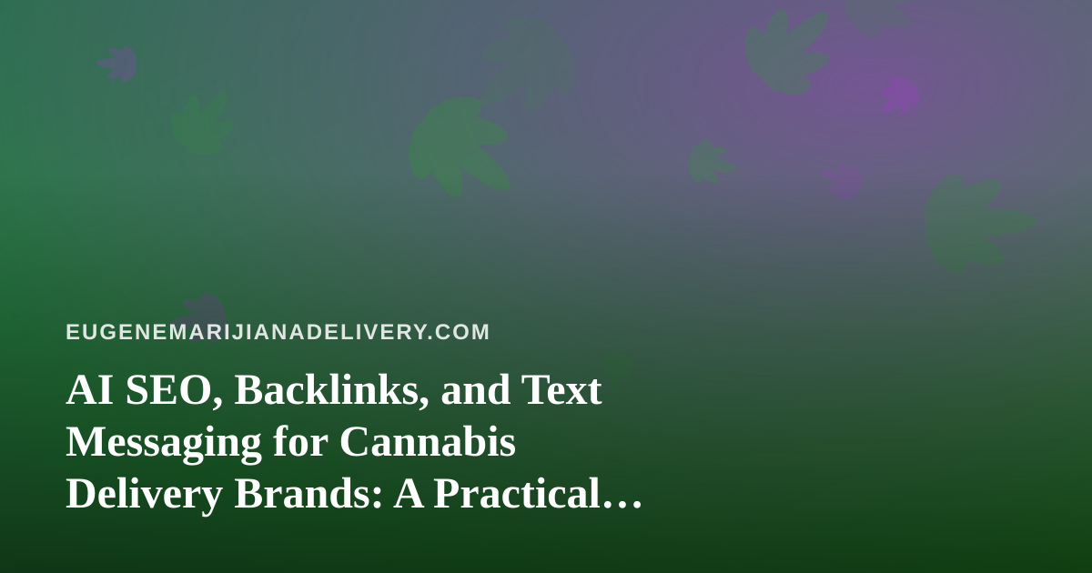 AI SEO, Backlinks, and Text Messaging for Cannabis Delivery Brands: A Practical Guide