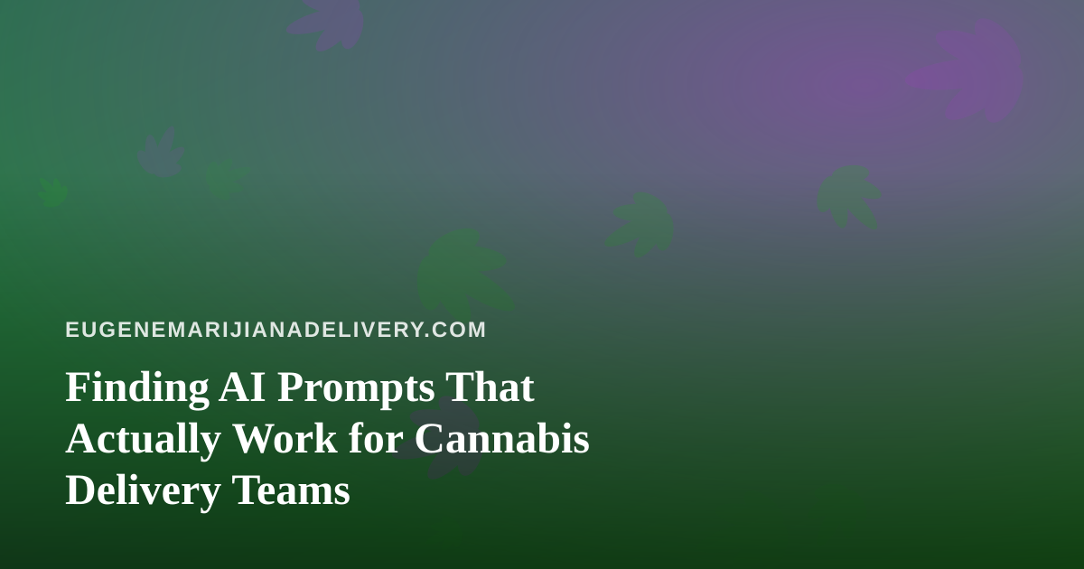 Finding AI Prompts That Actually Work for Cannabis Delivery Teams