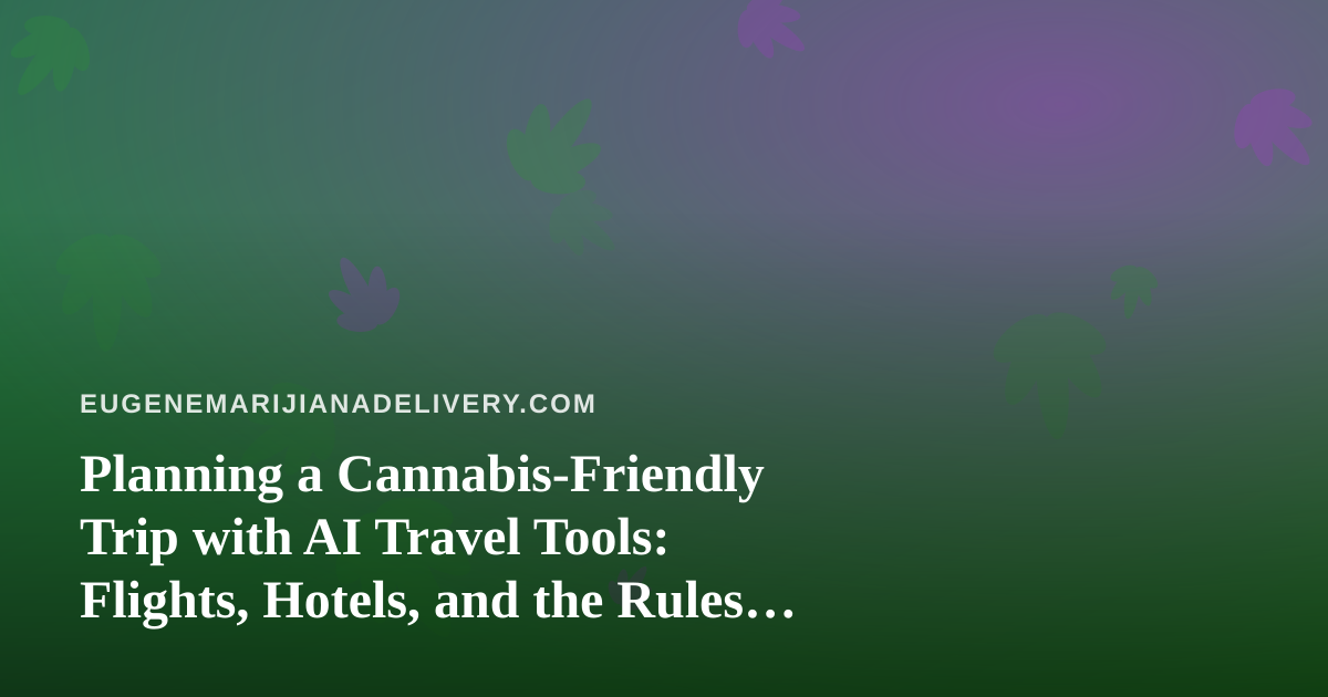 Planning a Cannabis-Friendly Trip with AI Travel Tools: Flights, Hotels, and the Rules That Matter