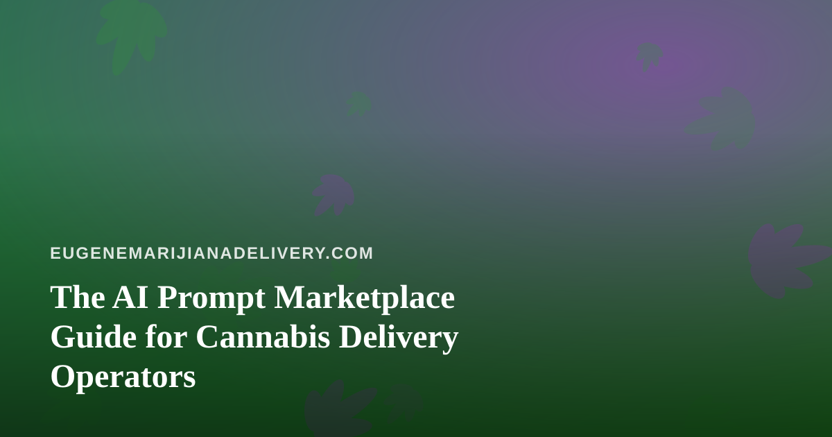 The AI Prompt Marketplace Guide for Cannabis Delivery Operators