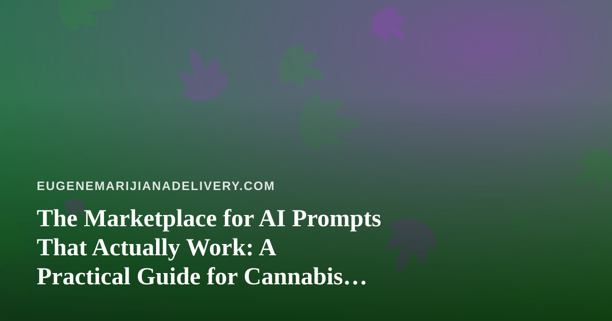 The Marketplace for AI Prompts That Actually Work: A Practical Guide for Cannabis Delivery Operators