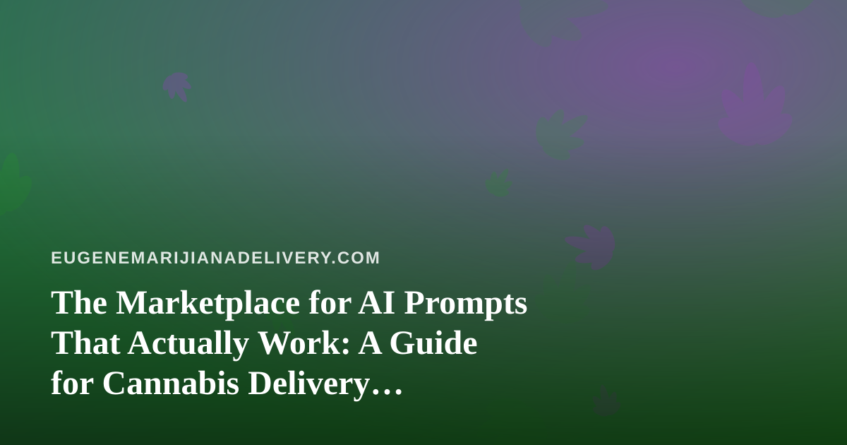 The Marketplace for AI Prompts That Actually Work: A Guide for Cannabis Delivery Operators